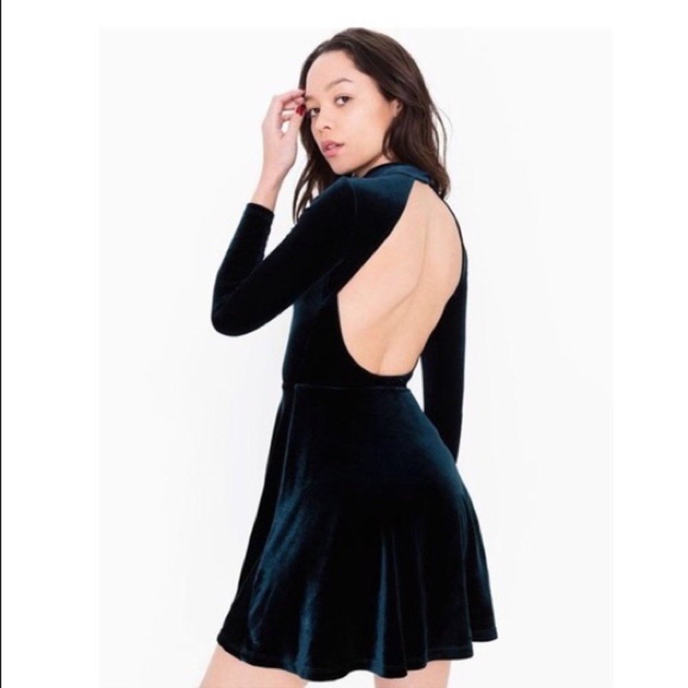 American apparel black velvet violette dress